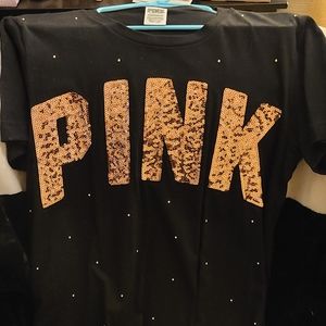 Pink all over bling t-shirt with sequins
